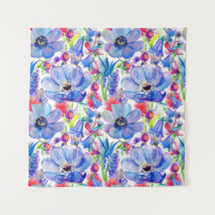 Tenture Papier peint Aquarelle Fleurs Sauvages