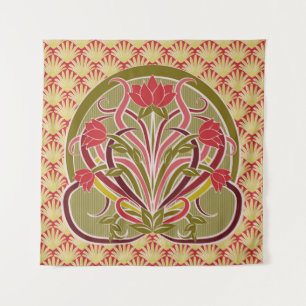 Tenture Papier peint floral de style Art nouveau, vintage