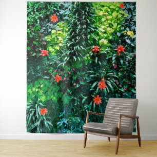 Tenture Papier Peint Floral Île de Plage Tropicale   Mur