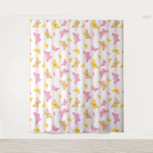 Tenture Papillon rose et or