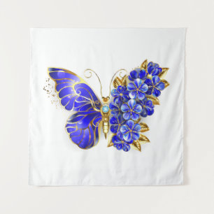 Tenture Papillon saphir à fleurs