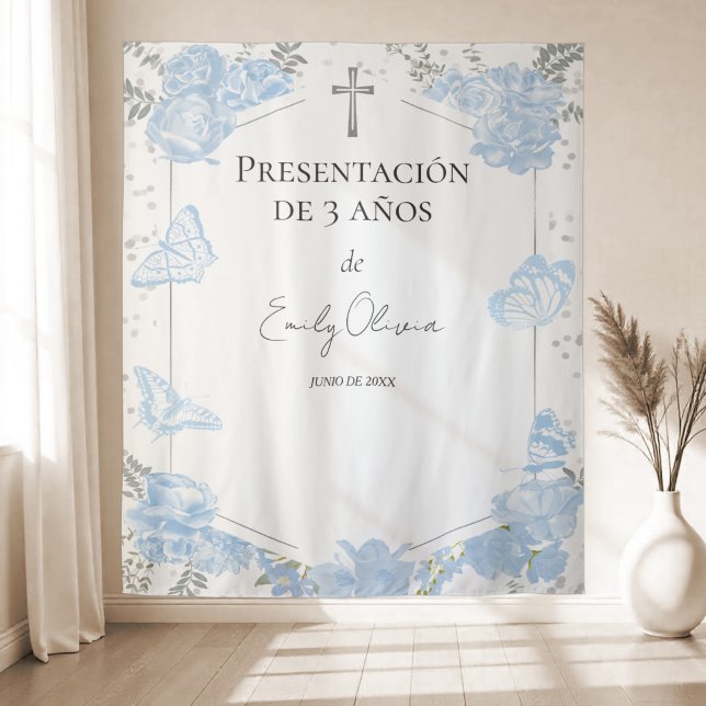 Tenture Papillons de fond Presentación 3 años (Créateur téléchargé)