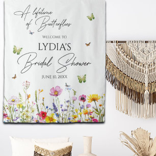 Tenture Papillons Fleur sauvage arrière-plan Fête des mari