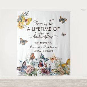 Tenture Papillons Floral Bienvenue à la Mariée