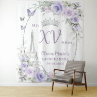 Papillons floraux pourpres Eiffel Paris Quinceañer