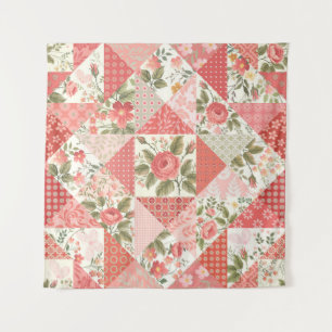 Tenture Papillons rose Patchwork sans couture