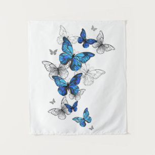 Tenture Papillons volants bleus Morpho