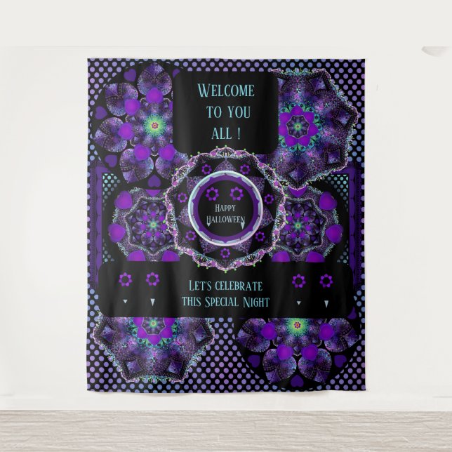 Tenture Parapluie violet & coeurs .7 (Devant)