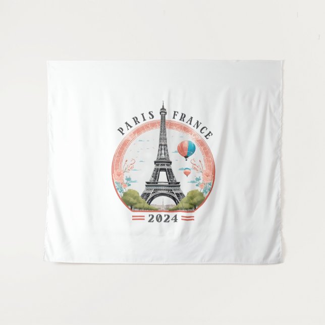 Tenture Paris France 2024 Tapestrys, Tour Eiffel (Devant (Horizontal))