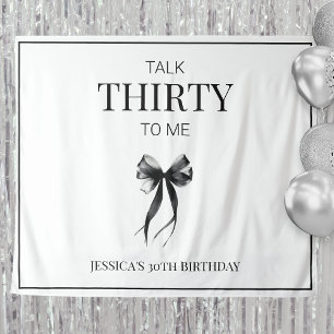 Tenture Parle-moi de trente Ans Soirée d'anniversaire Blac