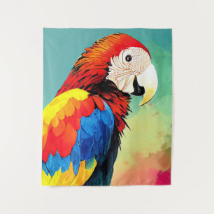 Tenture Parrot Oiseau Sauvage Nature Animal Couleur Art Pe