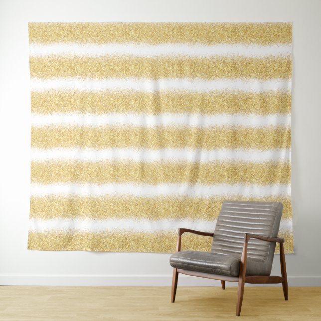 Tenture Parties scintillant de luxe en or blanc (En situation (horizontale))