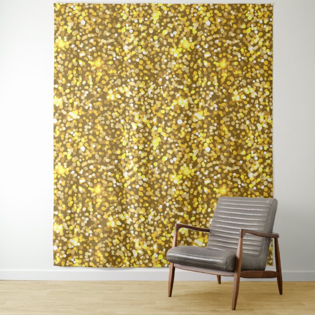 Tenture Parties scintillant d'or (En situation)