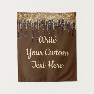 Tenture Parties scintillant d'or Brown Anniversaire Cabine