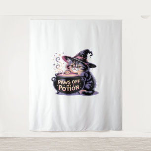 Tenture Passe De Ma Potion, Kawaii Halloween Witch Cat Cla