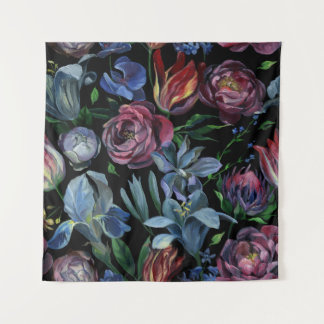 Tenture Pastel à l'huile florale : Motif sans couture