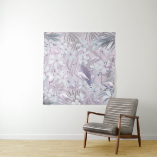 Tenture Pastel Flamant rose Jungle Love 4 #art #tropical
