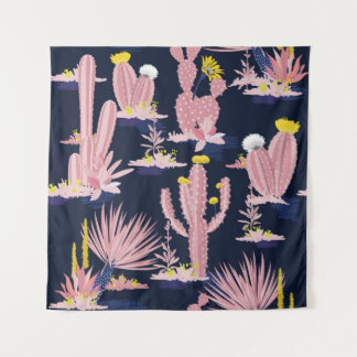 Tenture Pastel Seamless motif cactus vintages d'été