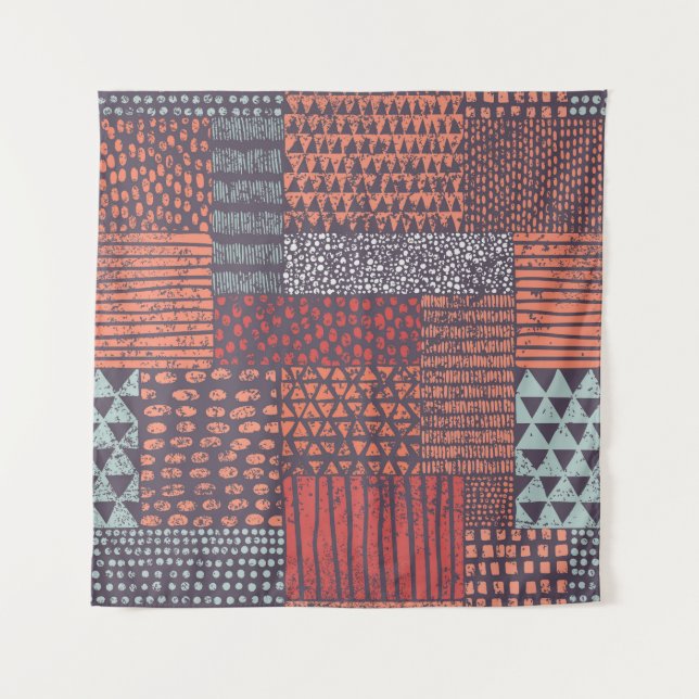 Tenture Patchwork bohémien : conception sans couture dessi (Devant)