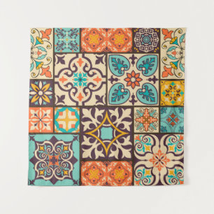 Tenture Patchwork coloré Islam Motifs Carrelage
