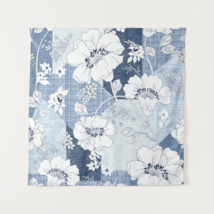 Tenture patchwork de denim transparent sur fleur