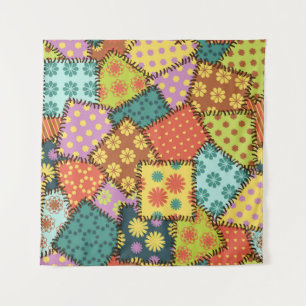 Tenture Patchwork Eclectique : Mélange Motif Diverse