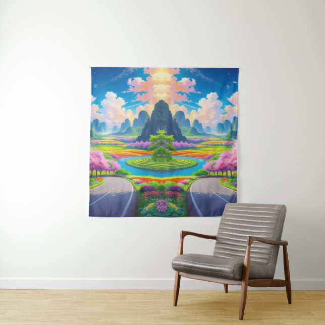 Tenture "Pathway through Spring - Imaginaire Floral (En situation)