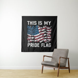 Tenture Patriotic American This Is My Pride Flag USA
