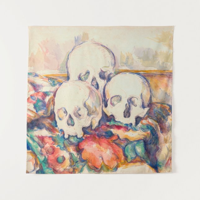 Tenture Paul Cezanne - Aquarelle à trois crânes (Devant)