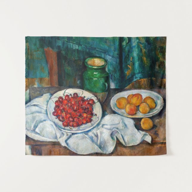 Tenture Paul Cezanne - La vie morte avec les cerises et le (Devant (Horizontal))