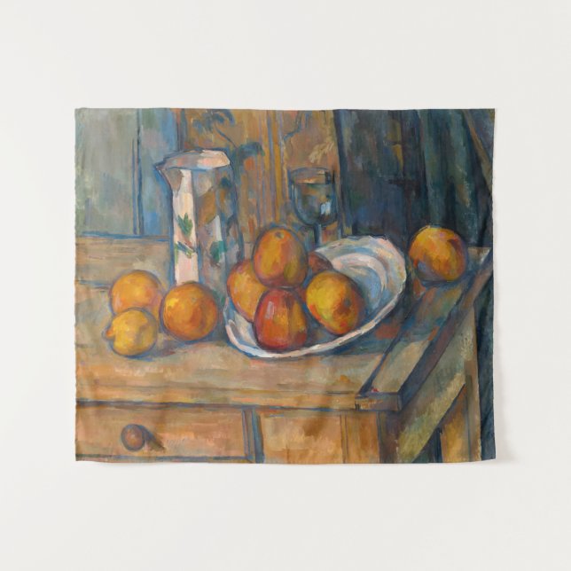 Tenture Paul Cezanne - Vie morte avec Jug de Lait et Fruit (Devant (Horizontal))
