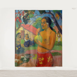 Tenture Paul Gauguin - Une femme tenant un fruit