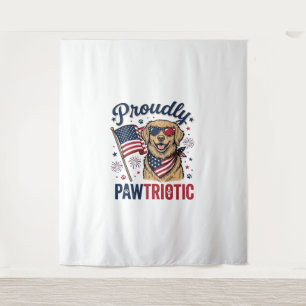 Tenture Pawtriotique chien conception de t-shirt vintage p