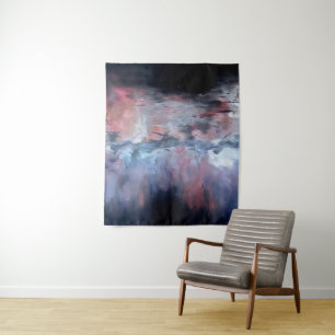 Tenture Paysage abstrait aux teintes vives v3