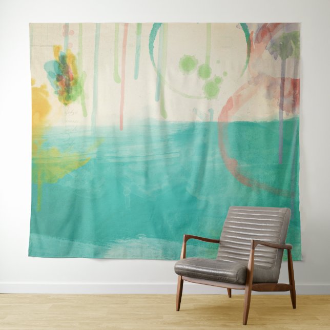 Tenture Paysage abstrait de printemps (En situation (horizontale))