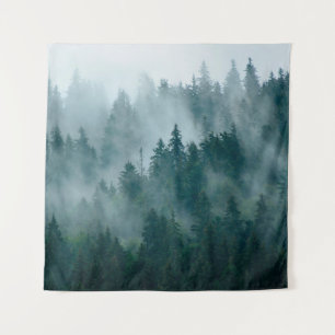 Tenture Paysage bruyant avec forêt de sapins en hipster vi