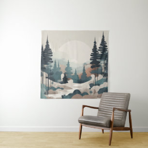 Tenture Paysage de la forêt de Boho