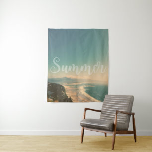 Tenture Paysage de la plage d'Hawaiian vintage - terres de