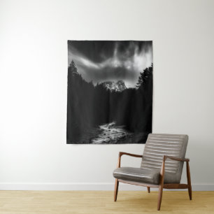 Tenture Paysage dramatique de montagnes et de rivière