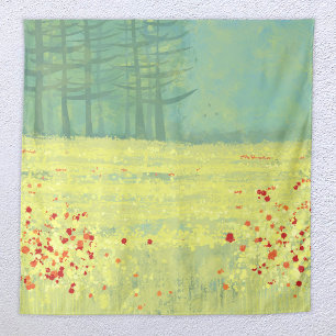 Tenture Paysage prairie vert jaune