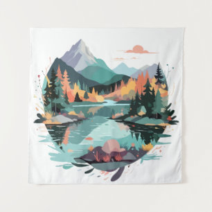 Tenture Paysage serein Calme nature paisible Montagnes