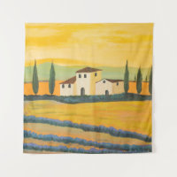 Paysage toscan, peintre privé, peinture acrylique