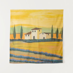 Tenture Paysage toscan, peintre privé, peinture acrylique
