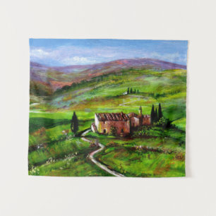 TENTURE PAYSAGE TOSCANE AUX COLLINES VERTES