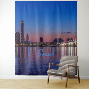 Tenture Paysage urbain de la ville de Séoul capitale de la