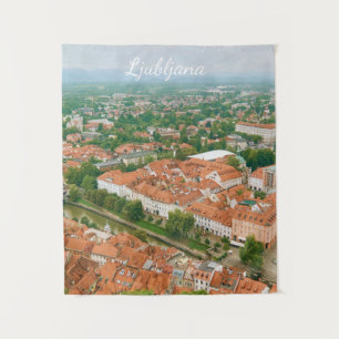 Tenture Paysage urbain de Ljubljana, souvenir de voyage en