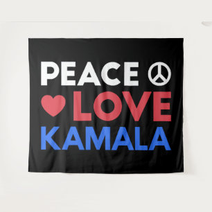 Tenture Peace Love Kamala I - Kamala Harris Pour Président