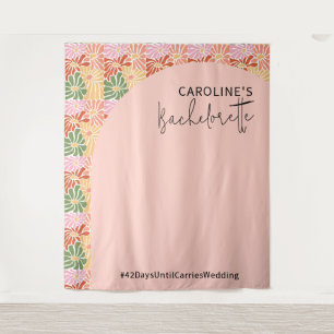 Tenture Peach rose Super Floral Abstrait