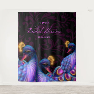 Tenture Peacock Jewel Tones Mariage Floral Moody violet