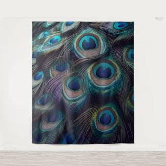 Tenture Peacock motif de plumes Closeuse